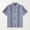 Italian Collar Checked Cotton Shirt Italian Collar Checked Cotton Shirt
