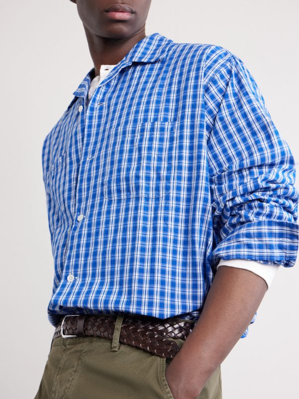Camp-Collar Checked Cotton Shirt - CU Camp-Collar Checked Cotton Shirt - CU
