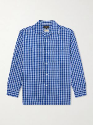 Camp-Collar Checked Cotton Shirt Camp-Collar Checked Cotton Shirt