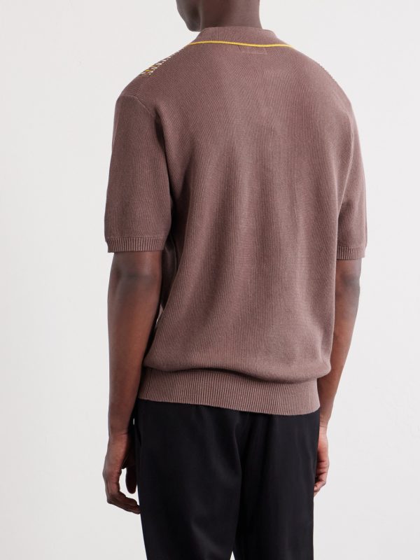 Jacquard-Knit Ramie and Cotton-Blend Polo Shirt - BK Jacquard-Knit Ramie and Cotton-Blend Polo Shirt - BK