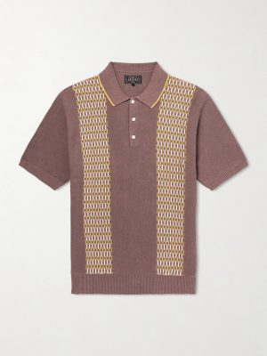 Jacquard-Knit Ramie and Cotton-Blend Polo Shirt Jacquard-Knit Ramie and Cotton-Blend Polo Shirt