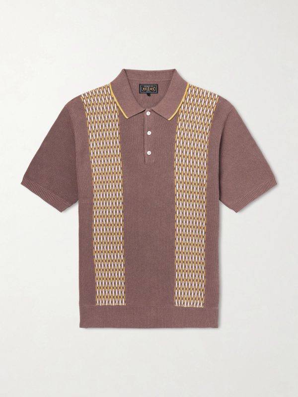 Jacquard-Knit Ramie and Cotton-Blend Polo Shirt Jacquard-Knit Ramie and Cotton-Blend Polo Shirt