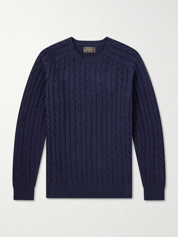 Cable-Knit Cotton Sweater