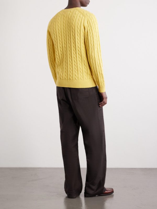 Cable-Knit Cotton Sweater - BK Cable-Knit Cotton Sweater - BK