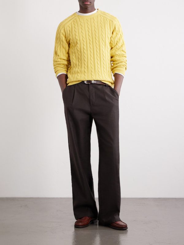 Cable-Knit Cotton Sweater - OU Cable-Knit Cotton Sweater - OU