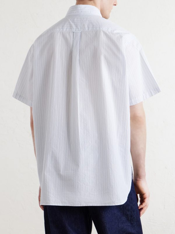 Button-Down Collar Striped Cotton Shirt - BK Button-Down Collar Striped Cotton Shirt - BK