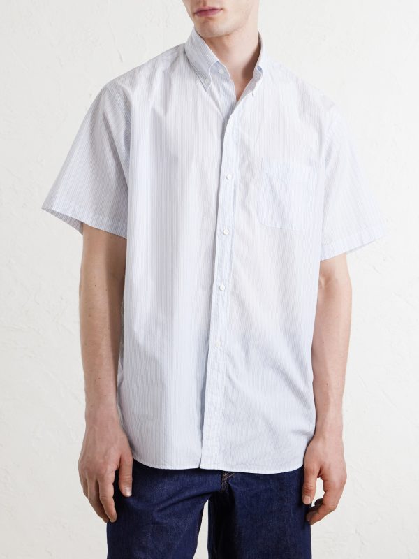 Button-Down Collar Striped Cotton Shirt - FR Button-Down Collar Striped Cotton Shirt - FR