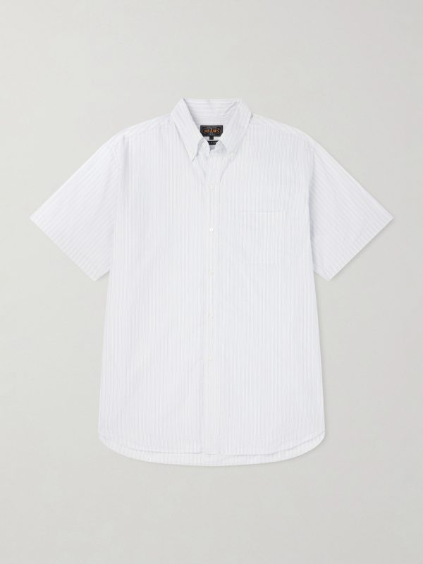 Button-Down Collar Striped Cotton Shirt Button-Down Collar Striped Cotton Shirt