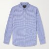 Button-Down Collar Checked Cotton Shirt