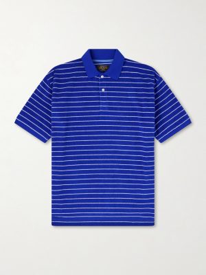 Striped Cotton-Blend Terry Polo Shirt Striped Cotton-Blend Terry Polo Shirt