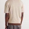 Leopard-Jacquard Cotton-Blend Half-Zip Polo Shirt - BK Leopard-Jacquard Cotton-Blend Half-Zip Polo Shirt - BK