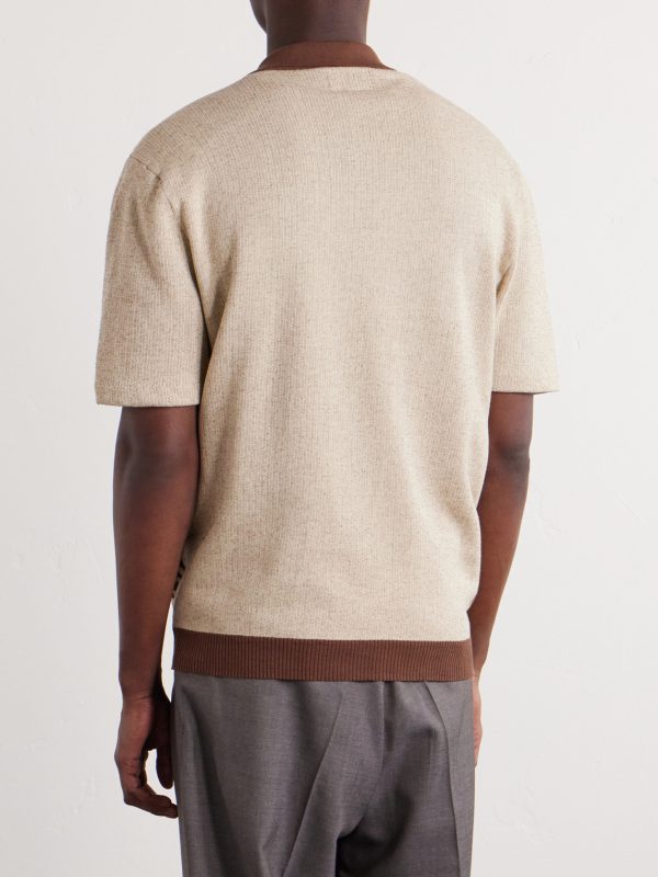 Leopard-Jacquard Cotton-Blend Half-Zip Polo Shirt - BK Leopard-Jacquard Cotton-Blend Half-Zip Polo Shirt - BK