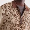 Leopard-Jacquard Cotton-Blend Half-Zip Polo Shirt - CU Leopard-Jacquard Cotton-Blend Half-Zip Polo Shirt - CU