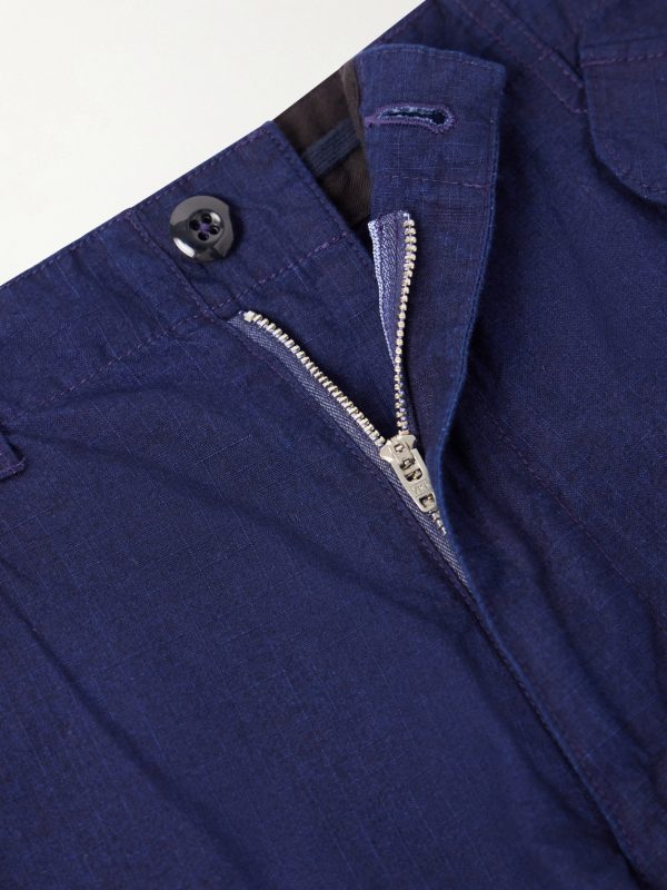 Straight-Leg Cotton-Ripstop Cargo Shorts - E1