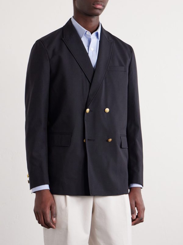 Double-Breasted Grain de Poudre Wool Blazer - FR Double-Breasted Grain de Poudre Wool Blazer - FR