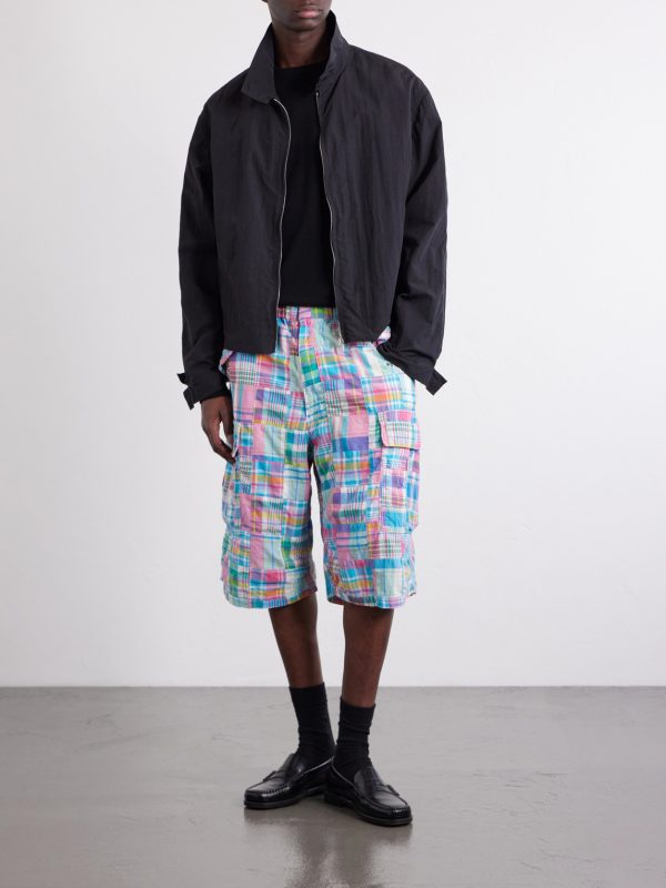 Beach Straight-Leg Patchwork Checked Cotton Cargo Shorts - OU