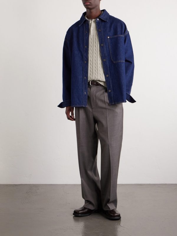Cable-Knit Cotton Polo Shirt - OU Cable-Knit Cotton Polo Shirt - OU