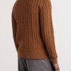 Cable-Knit Cotton Sweater - BK Cable-Knit Cotton Sweater - BK