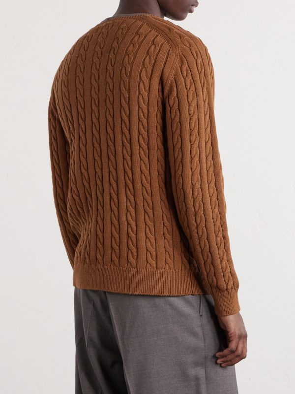 Cable-Knit Cotton Sweater - BK Cable-Knit Cotton Sweater - BK