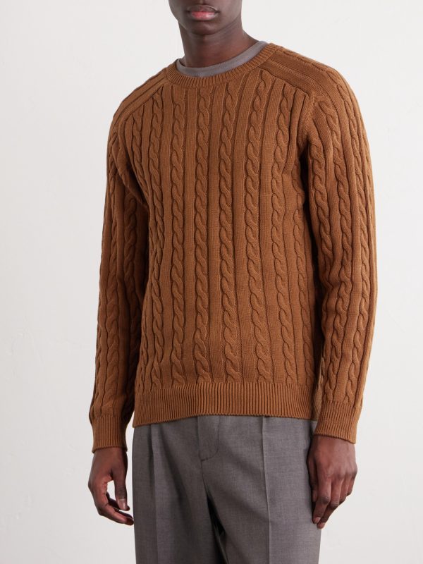 Cable-Knit Cotton Sweater - FR Cable-Knit Cotton Sweater - FR