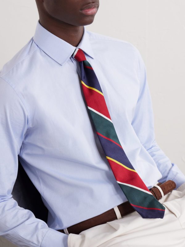 7cm Striped Silk-Twill Tie - OU 7cm Striped Silk-Twill Tie - OU