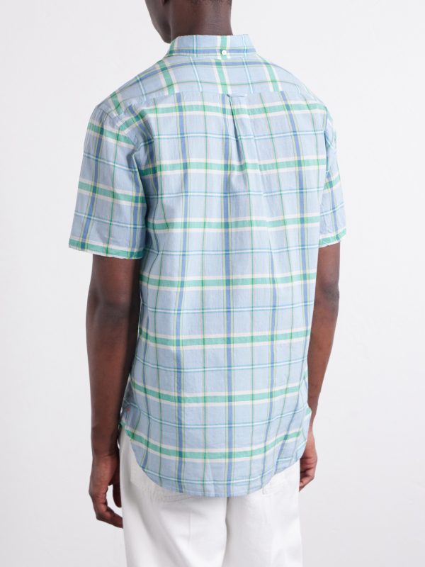 Madras Button-Down Collar Checked Cotton Shirt - BK Madras Button-Down Collar Checked Cotton Shirt - BK