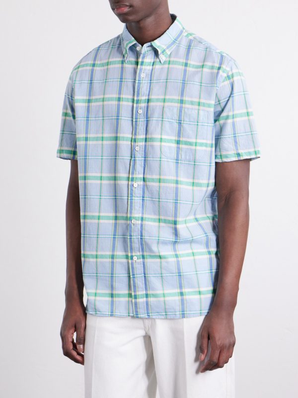 Madras Button-Down Collar Checked Cotton Shirt - FR Madras Button-Down Collar Checked Cotton Shirt - FR