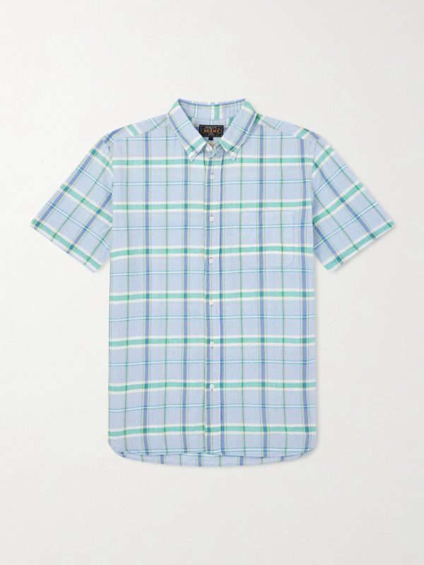 Madras Button-Down Collar Checked Cotton Shirt Madras Button-Down Collar Checked Cotton Shirt