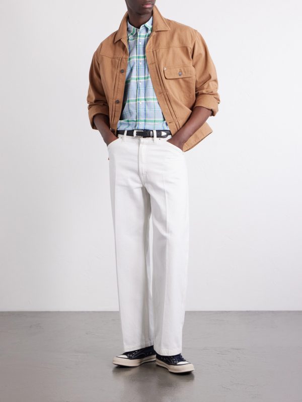 Madras Button-Down Collar Checked Cotton Shirt - OU Madras Button-Down Collar Checked Cotton Shirt - OU
