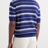 Striped Knitted Cotton Polo Shirt - BK