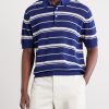 Striped Knitted Cotton Polo Shirt - FR