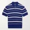 Striped Knitted Cotton Polo Shirt