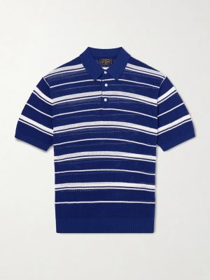 Striped Knitted Cotton Polo Shirt Striped Knitted Cotton Polo Shirt