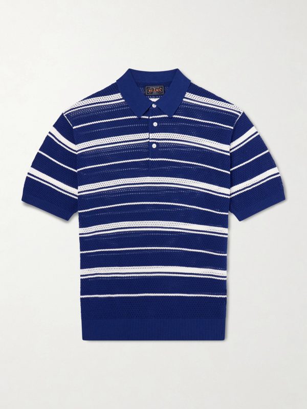 Striped Knitted Cotton Polo Shirt