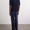 Cable-Knit Cotton Polo Shirt - BK Cable-Knit Cotton Polo Shirt - BK