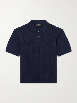 Cable-Knit Cotton Polo Shirt Cable-Knit Cotton Polo Shirt