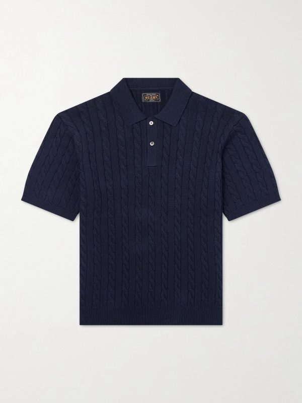 Cable-Knit Cotton Polo Shirt Cable-Knit Cotton Polo Shirt
