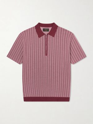 Jacquard-Knit Cotton Half-Zip Polo Shirt Jacquard-Knit Cotton Half-Zip Polo Shirt