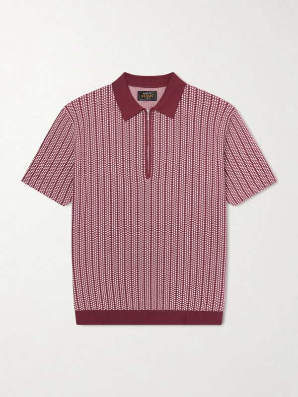 Jacquard-Knit Cotton Half-Zip Polo Shirt Jacquard-Knit Cotton Half-Zip Polo Shirt