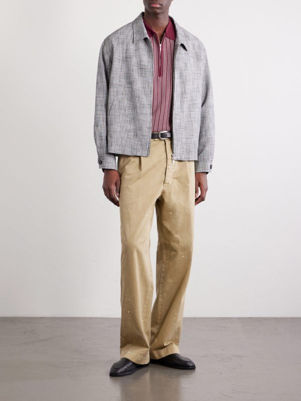 Jacquard-Knit Cotton Half-Zip Polo Shirt - OU Jacquard-Knit Cotton Half-Zip Polo Shirt - OU