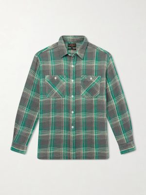 Checked Waffle-Knit Cotton Shirt Checked Waffle-Knit Cotton Shirt