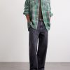 Checked Waffle-Knit Cotton Shirt - OU Checked Waffle-Knit Cotton Shirt - OU