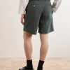 Straight-Leg Checked Seersucker Shorts - BK Straight-Leg Checked Seersucker Shorts - BK