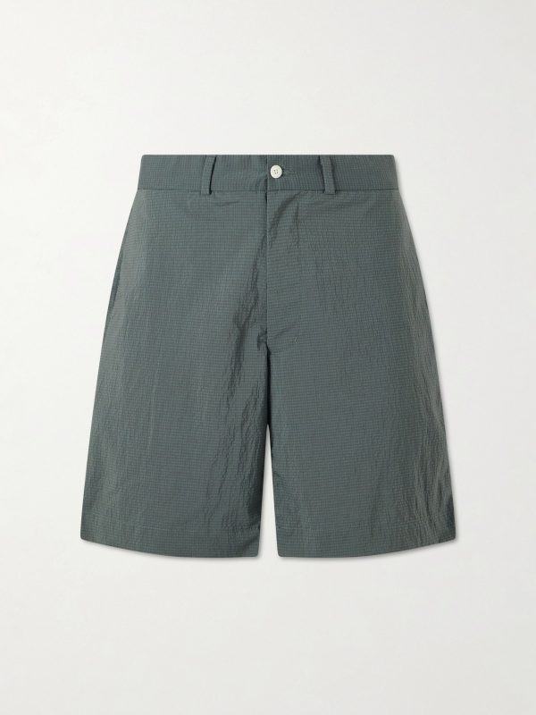 Straight-Leg Checked Seersucker Shorts Straight-Leg Checked Seersucker Shorts