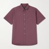 Button-Down Collar Checked Cotton Shirt