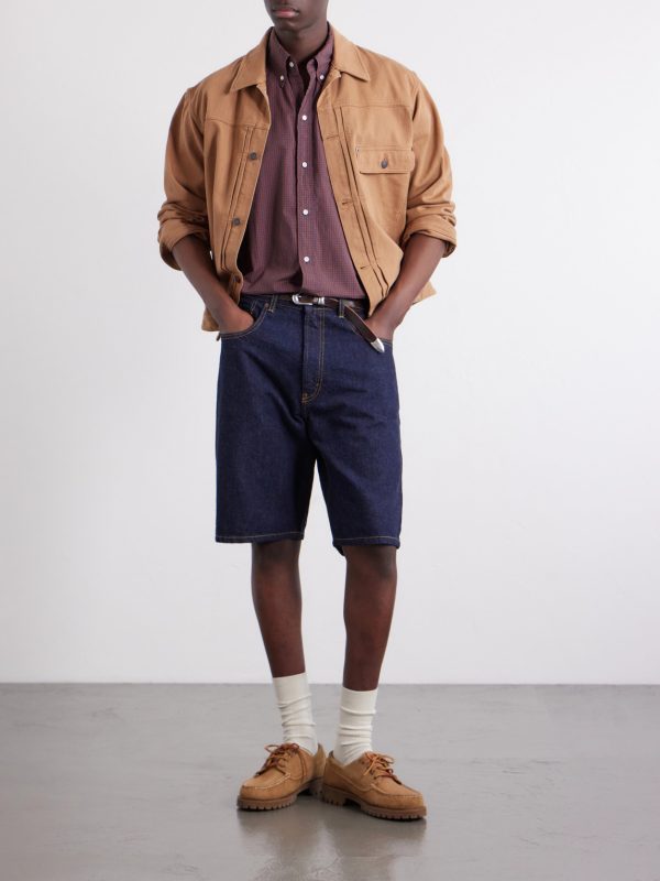 Button-Down Collar Checked Cotton Shirt - OU