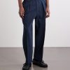 Straight-Leg Pleated Seersucker Suit Trousers - FR