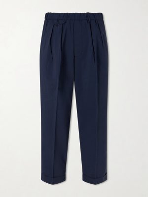 Straight-Leg Pleated Seersucker Suit Trousers Straight-Leg Pleated Seersucker Suit Trousers