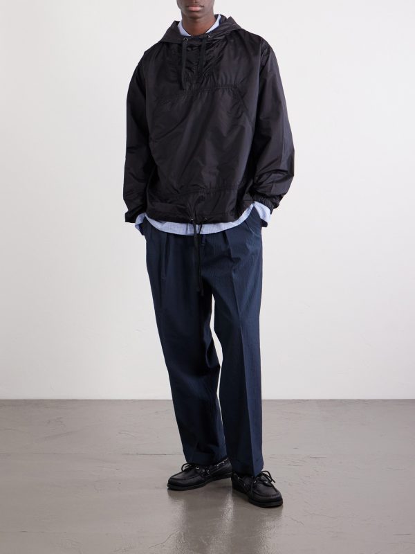 Straight-Leg Pleated Seersucker Suit Trousers - OU