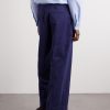 Straight-Leg Herringbone Cotton Trousers - BK